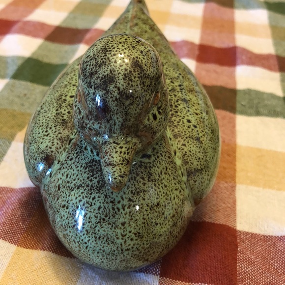 Ceramic ducks mallard water birds mottled green glaze. - Picture 5 of 9